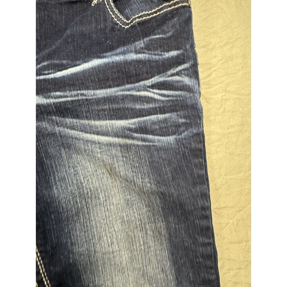 Arija Jeans Bermuda Shorts Womens 15/16 Dark Wash Cuffed Stretch Denim - Picture 7 of 16